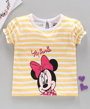 Babyhug Half Sleeves Top Stripes - Yellow
