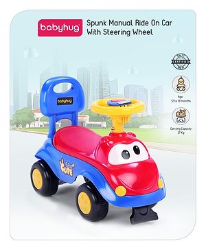 Babyhug Manual Ride On - Pink and Blue