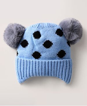 Babyhug Woollen Cap Pom Pom Detailing Pink - Diameter 10.5 cm
