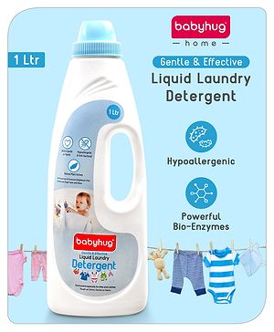 Babyhug Plant-Based Liquid Laundry Detergent for Babies  Natural & Gentle Fabric Cleaner  1000 ml | Anti Bacterial | Hypoallergenic | Fragrance Free