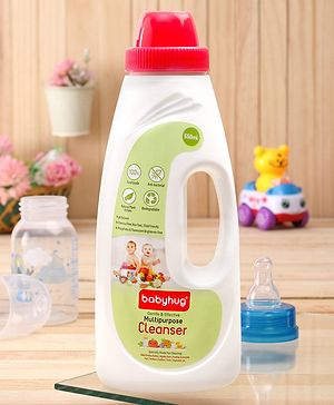 Babyhug Natural Liquid Cleanser for Feeding Bottles, Accessories, Fruits & Vegetables  Safe & Effective Disinfectant - 550 ml | pH Balance | Biodegradable | Anti-Bacterial