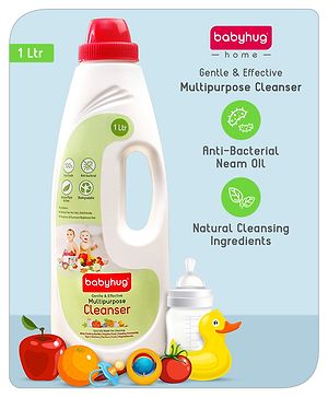 Babyhug Home All Purpose Neem Oil Cleanser for Baby-Safe Cleaning 1000ml | Multipurpose Surface Cleaner for Toys & Floors | kills 99.9% Germs | Anti- Bacterial | Natural | Phosphorus Free