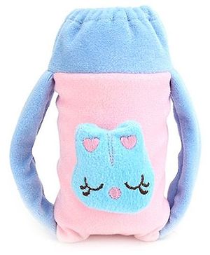 Babyhug Velour Plush Twin Handle Bottle Cover Medium Cute Bug Motif - Fits Upto 120 ml to 260 ml Bottle