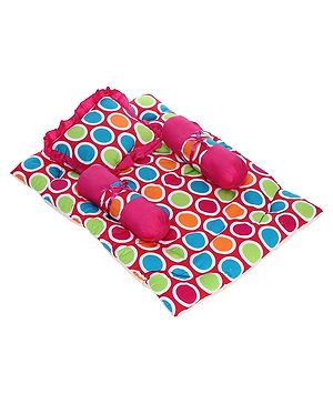 Babyhug Premium Gadda Set - Multicolor Polka Dots