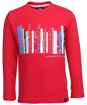 Nauti Nati Full Sleeve T-Shirt Front Print - Red