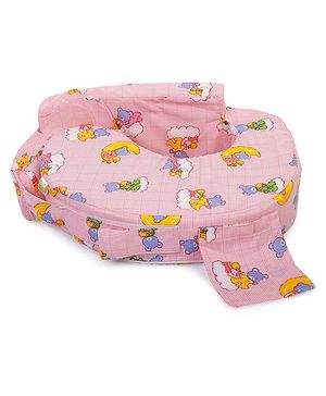 Babyhug Cotton Blend Feeding Pillow Teddy On Clouds - Pink