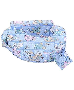 Babyhug Cotton Blend Feeding Pillow Animals And Bird Print - Blue