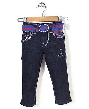 Tippy Full Length Jeans With Belt - Dark Blue