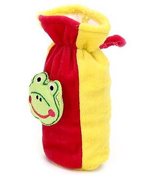 Babyhug Velour Plush Bottle Cover Frog Face Motif Large - Fits upto 330 ml