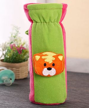 Babyhug Velour Plush Bottle Cover Tiger Face Large - Fits 330 ml Bottle