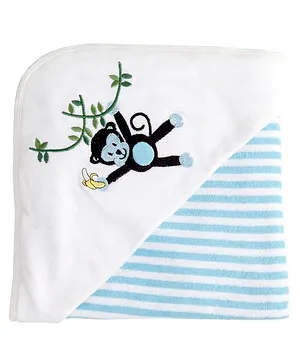 My Milestones Premium Hooded Towels Stripe Pattern - Blue