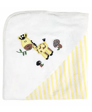 My Milestones Premium Hooded Towels Stripe Pattern - Lemon Yellow
