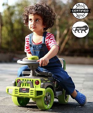 Babyhug Jungle Safari Foot To Floor Ride-On - Grey & Green Babyhug Jungle Safari Foot To Floor Ride-On - Grey & Green