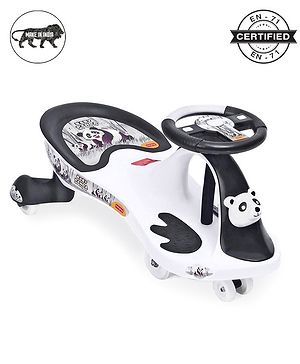 Babyhug Baby Panda Gyro Swing Car With Steering Wheel - Black & White Babyhug Baby Panda Gyro Swing Car With Steering Wheel - Black & White