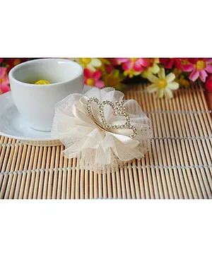 BabyZinnia Glitter Net Hair Clip - Cream