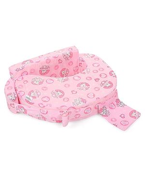 Babyhug Cotton Feeding Pillow Teddy & Hearts Print - Pink