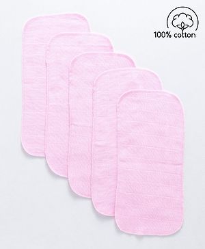 Babyhug  Muslin Cotton Cloth Nappy Insert  Pack Of 5 - Pink