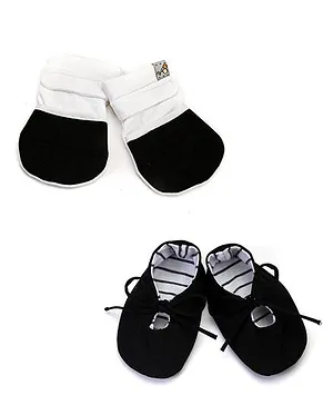 Mi Dulce An'ya Organic Cotton Mittens And Booties Set - Black
