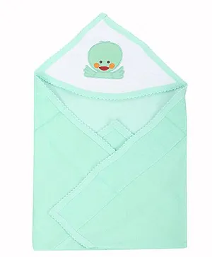 Tinycare Plain Hooded Towel Embroidery - Green