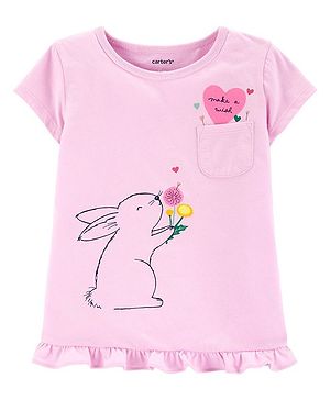 Carters Bunny Jersey Tee - Pink