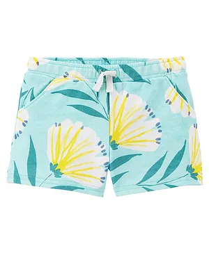 Carter's Floral Pull-On Shorts - Light Blue