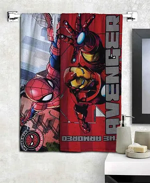 Athom Trendz Marvel Spider Man & Iron Man Bath Towels Set of 2 - Red