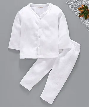 Kanvin Full Sleeves Thermal Inner Wear Set - White