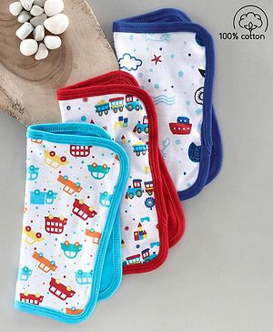 Babyhug 100% Cotton Double Layer Wash Cloth Pack of 3 - Yellow Blue