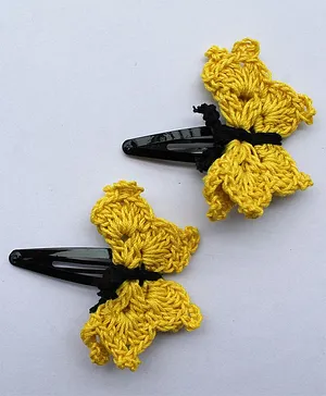 Woonie Butterfly Design Handmade Hair Clip - Yellow