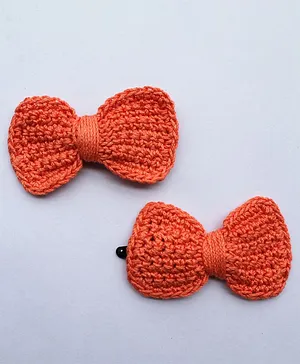 Woonie Bow Design Handmade Hair Clip - Orange