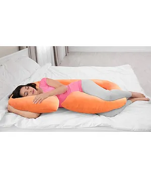 Babyhug Cotton C Shape Maternity Pillow - Orange