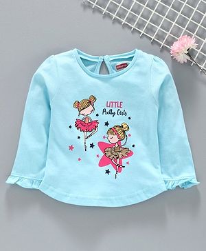 Babyhug Full Sleeves Tee Graphic Print - Light Blue