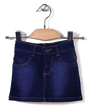 Babyhug Denim Skirt - Dark Blue