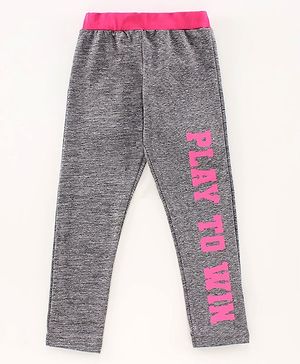 Pine Kids Full Length Dri-Fit Athleisure Leggings Play To Win Print - Grey