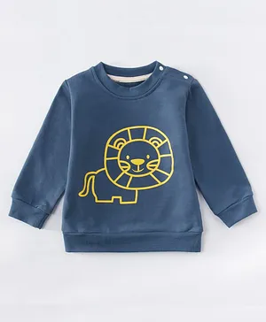 Kookie Kids Full Sleeves T-Shirt Lion Print - Navy Blue
