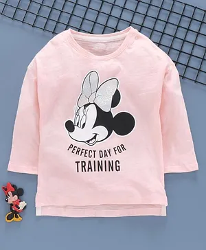 Fox Baby  Full Sleeves T-Shirt Minnie Mouse Print - Pink
