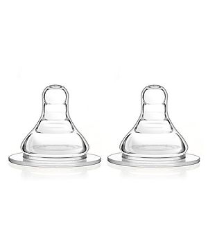 Babyhug Wide Neck Silicone Nipple Medium Flow - Pack of 2 - Medium Flow