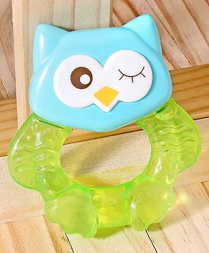 Babyhug Owl Shaped Water Filled Teether - Green