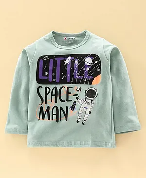 Rovars Full Sleeves T-Shirt Space Man Print - Green