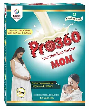Pro360 Mom Protein Powder For Healthy Pregnancy and Breastfeeding  French Vanilla  - 400 gm