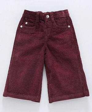 Babyhug Full Length Corduroy Pant - Wine Maroon