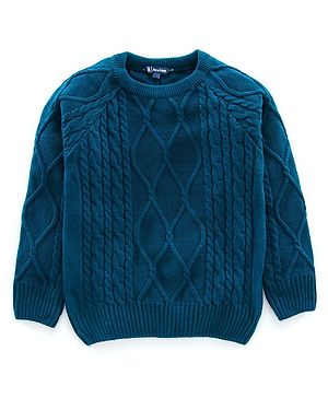 Pine Kids Full Sleeves Pullover Sweater - Navy Blue