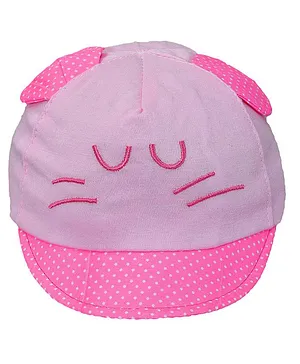 Tiekart Kids Kitty Pattern Cap - Pink