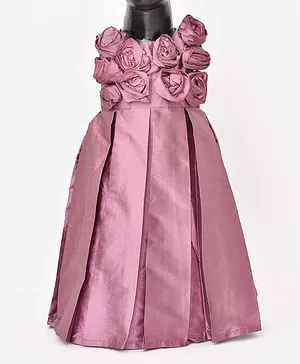 Piccolo Floral Applique Sleeveless Dress - Purple
