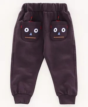 Mini Taurus Full Length Lounge Pant Pocket Robot Embroidery - Dark Grey