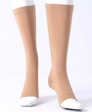 Babyhug Mid Calf Length Maternity Socks - Beige
