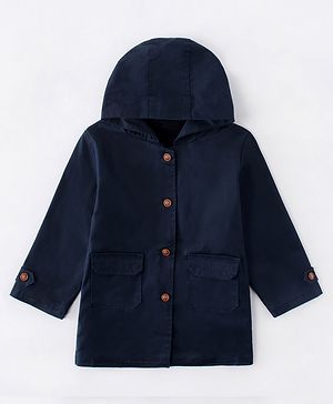 Kookie Kids Full Sleeves Solid Color Jacket - Navy Blue