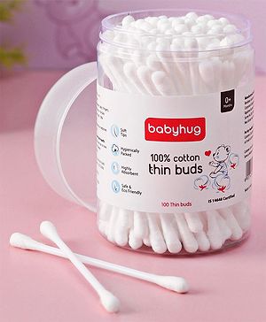 Babyhug Thin Cotton Buds - 100 Pieces