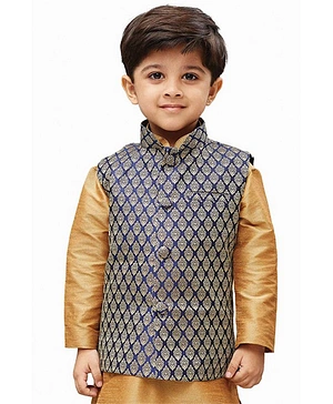 JBN Creation Printed Sleeveless Jacket - Blue