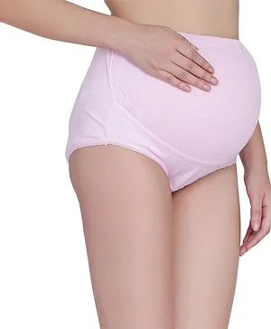 Fashiol Cotton Maternity Underwear High Waist Pregnancy Over Bump Pack of 2 - Pink & Skin